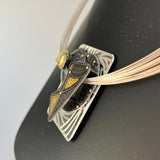 Celestial Geometry...sterling, steel and 24K gold necklace
