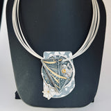 Starry Night Asteroid...sterling, steel and 24K gold necklace