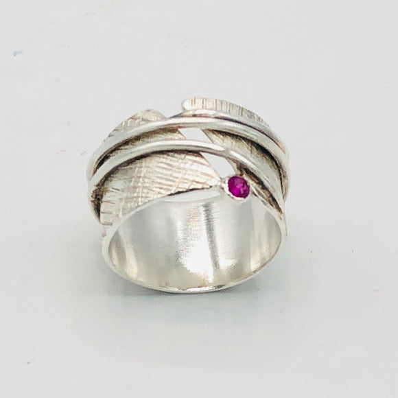 Chasm Ruby...handmade ring silver size 8 1/2