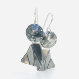 Sterling silver "angel" dangle earrings.