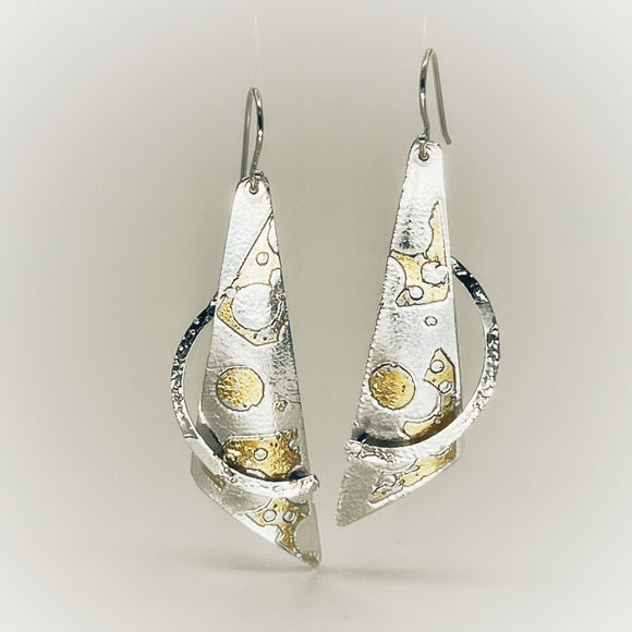 DianaHDesigns Jewelry Designer Diana Hirschhorn One of a Kind Handmade Silver/24K Gold Dangle Earrings