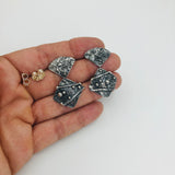 Organic Sterling Silver Post Back Dangle Earrings