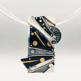 Statement necklace 24K gold on black enamel