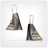 "Triangular and Architectural"...Unusual Sterling/24K Earrings