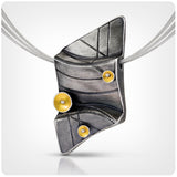 "Angular and Architectural"...Stunning Sterling/24K Necklace