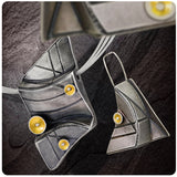 "Angular and Architectural"...Stunning Sterling/24K Necklace