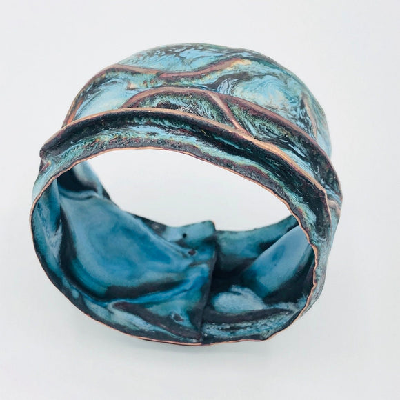 Fold-formed and Enameled...bangle bracelet