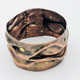 Riveting and curvy....wide copper bangle bracelet