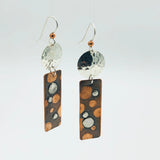 Rectangular polka dot earrings