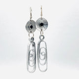 Black onyx bold geometric dangle earrings