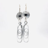 Black onyx bold geometric dangle earrings
