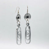 Black onyx bold geometric dangle earrings