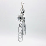 Black onyx bold geometric dangle earrings