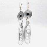 Black onyx bold geometric dangle earrings