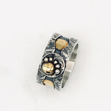 CUSTOM ORDER SIZE 8 Sterling/24k gold polka dots women's ring.
