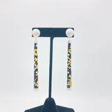 Long statement earrings in 24K gold/enamel