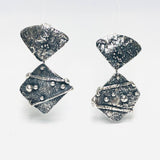 Organic Sterling Silver Post Back Dangle Earrings