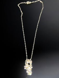 Sterling Silver Coral Necklace with Opal