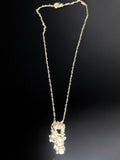 Sterling Silver Coral Necklace with Opal