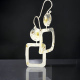 Shiny Geometric  Sterling Silver/24K Gold Earrings