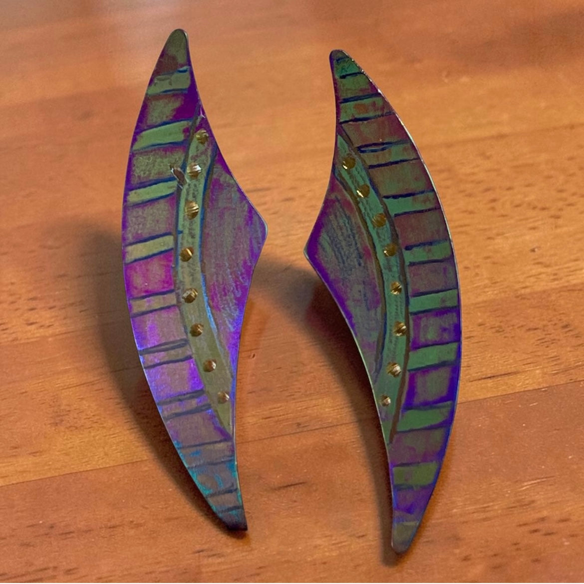 Aurora Arc Orchid Mist Titanium Post Earrings