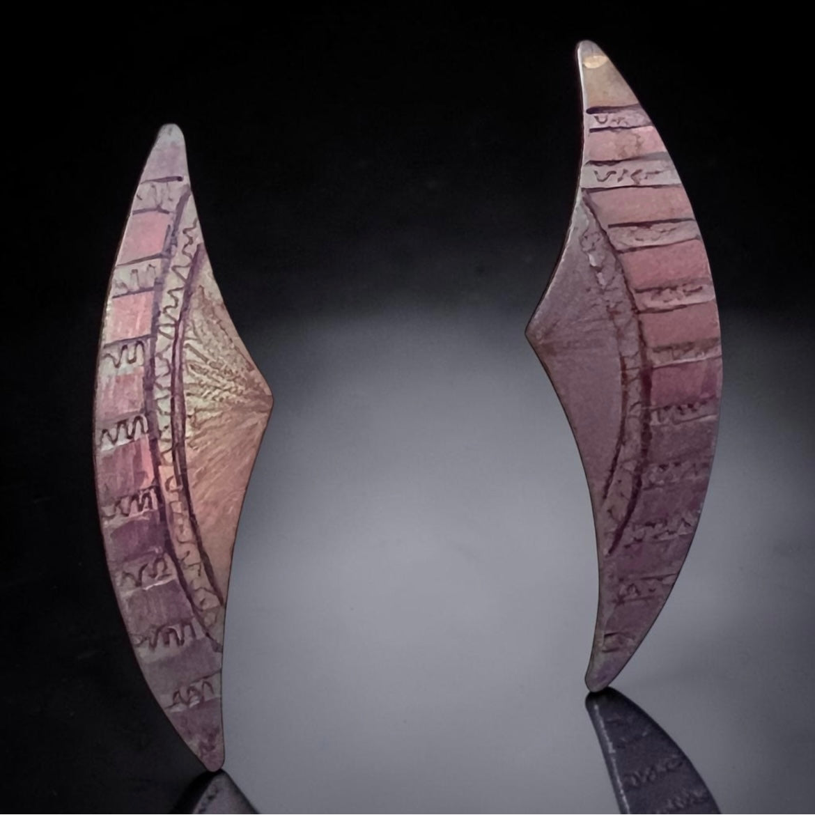 Aurora Arc Lavender Titanium Earrings