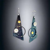 "Elliptical Orbits 2"....contemporary steel, 24K gold and sterling dangles