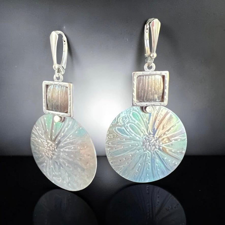 Aurora Reflection – Titanium & Stainless Steel Earrings