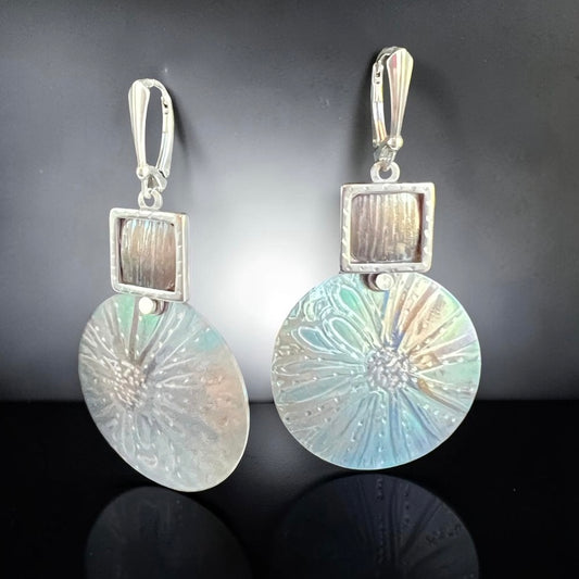 Aurora Reflection – Titanium & Stainless Steel Earrings