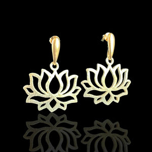 Gold Lotus Flower Earrings