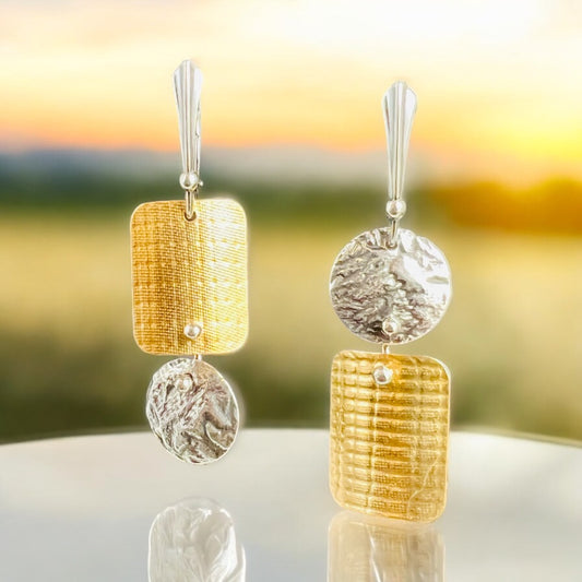 Reticulated Silver & NuGold Dangles