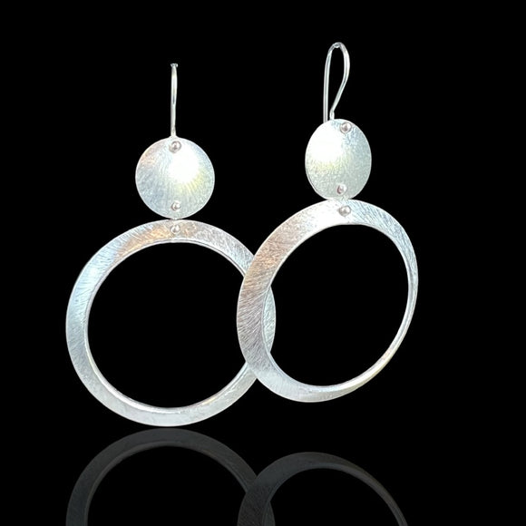 Silver Circle Statement Earrings