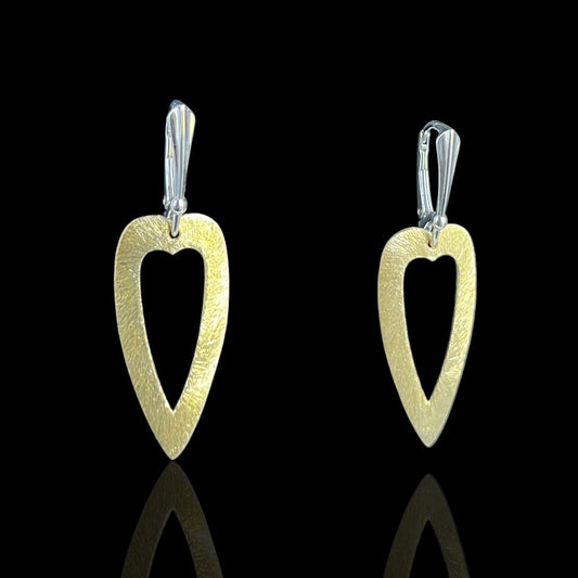 Gold Open Heart Earrings with Leverbacks