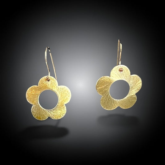 Gold Daisy Drop Earrings