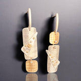 Asymmetrical Contemporary Post Dangles Sterling/Nu Gold/24K