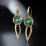 Garden Party Gold/Silver/Turquoise/Green Glass Flower Dangles