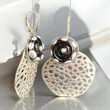 Gotta love dots!  Modern and fun black, white and silver dangles