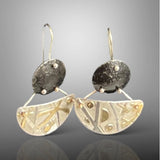 Half moon 2 part dangles in steel, sterling and 24K gold