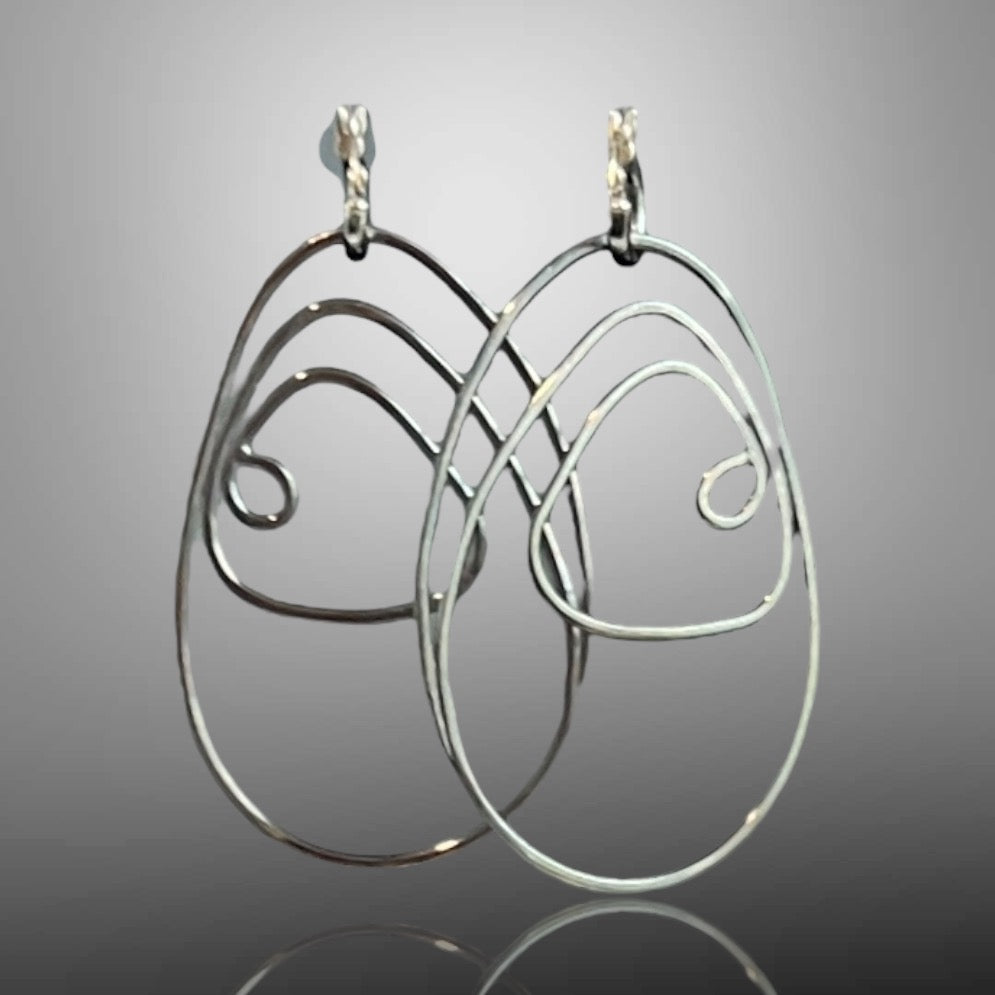 "More Than One Way to Wear!"...oxidized wire and mini hoop dangles