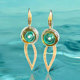 Garden Party Gold/Silver/Turquoise/Green Glass Flower Dangles