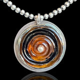 Sterling Silver Pendant Necklace with Black and Golden Topaz