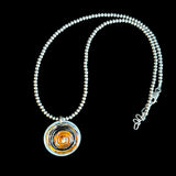 Sterling Silver Pendant Necklace with Black and Golden Topaz