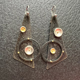 "Elliptical Orbits"....contemporary steel, 24K gold and sterling dangles