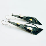 "Elliptical Orbits 2"....contemporary steel, 24K gold and sterling dangles