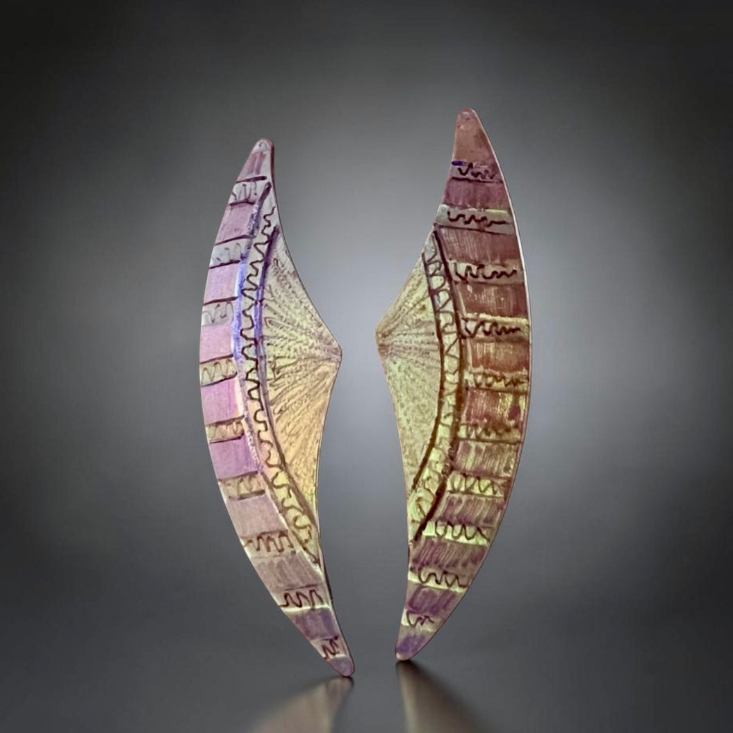 Aurora Arc Lavender Titanium Earrings