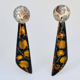 Animal Print... black and bronze enamel dangles