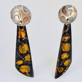 Animal Print... black and bronze enamel dangles