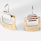 "Textural and Geometric 2"....sterling silver, brass dangles