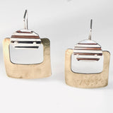 "Textural and Geometric 2"....sterling silver, brass dangles