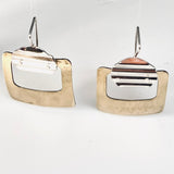 "Textural and Geometric 2"....sterling silver, brass dangles